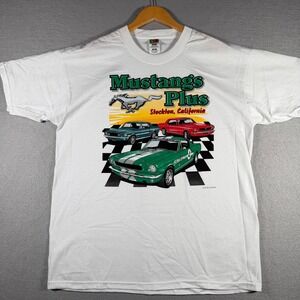 Fruit of the Loom Mustangs Plus Stockton California Graphic T-Shirt White‎ XL